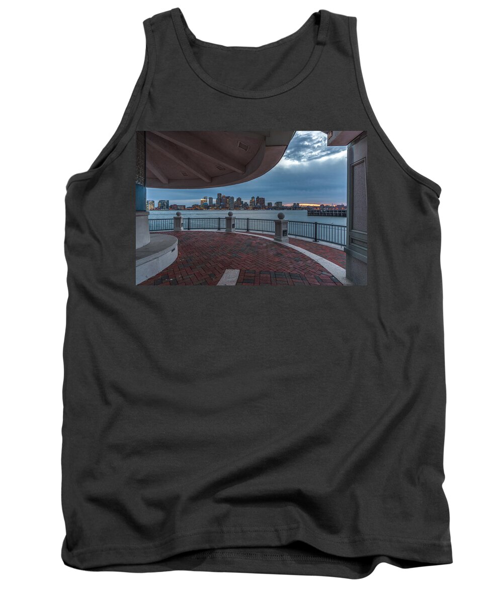 Boston Tank Top featuring the photograph Boston skyline from Piers Park East Boston MA by Bryan Xavier