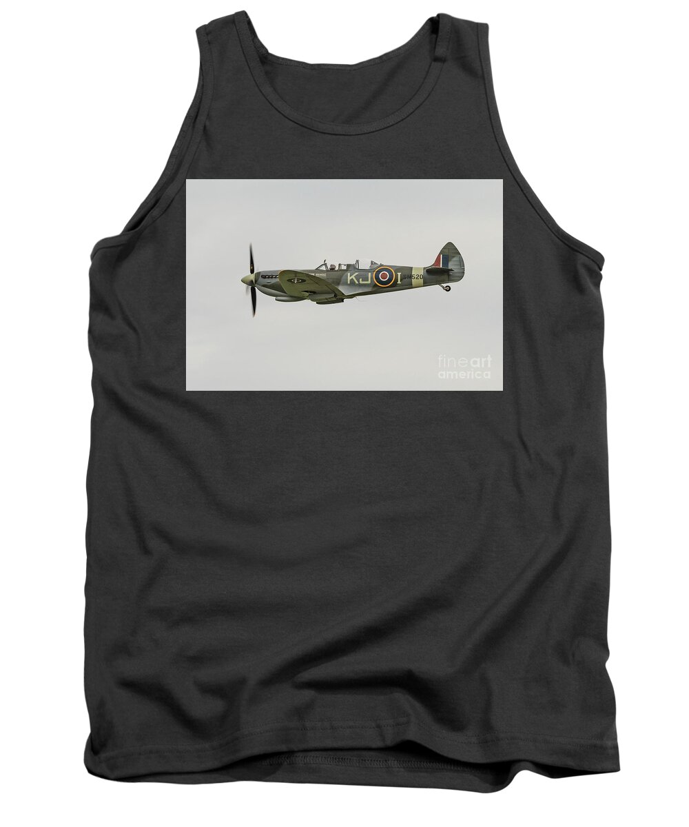 Boultbee Flying Academy Tank Top featuring the photograph Boultbee Spitfire IXT by Gary Eason
