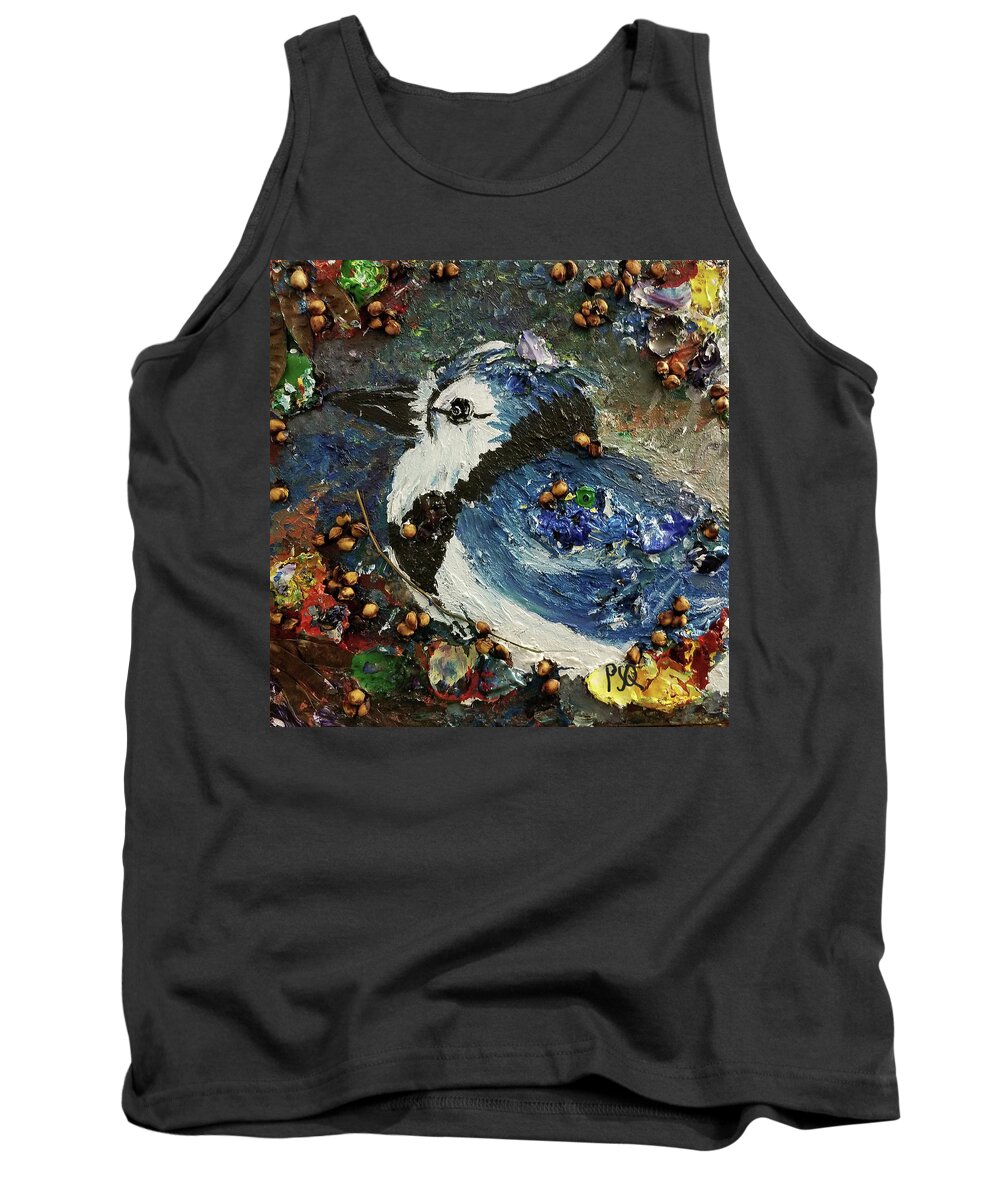 Blue Jay Tank Top featuring the photograph Bountiful Bluejay by PJQandFriends Photography