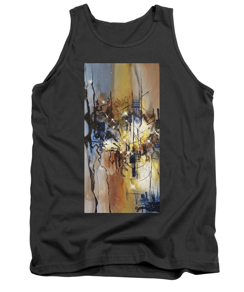 Abstract Tank Top featuring the painting Bourbon and Blues by Tom Shropshire
