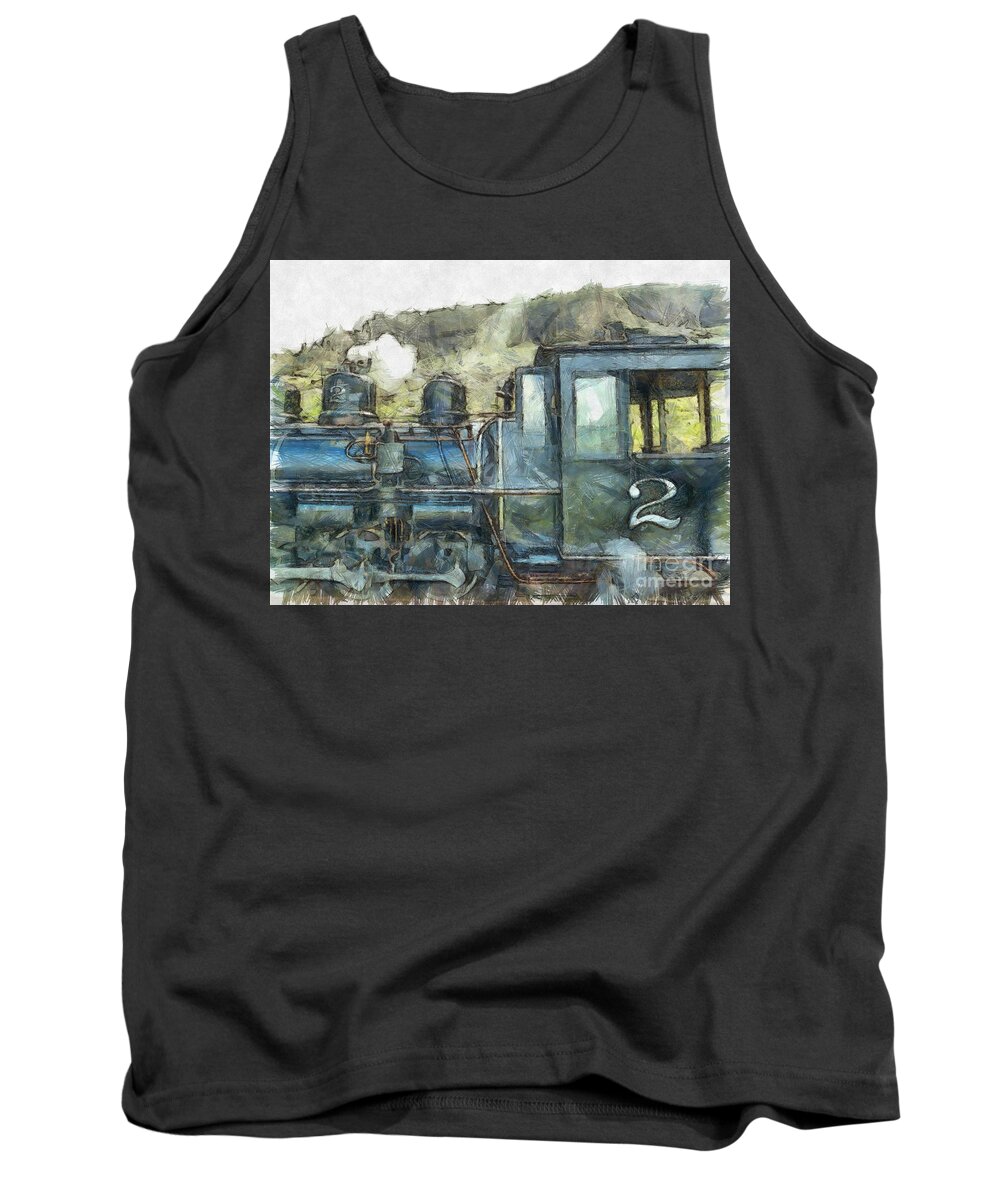 Train Tank Top featuring the photograph Brecon Mountain Railway Train No.2 by Claire Bull