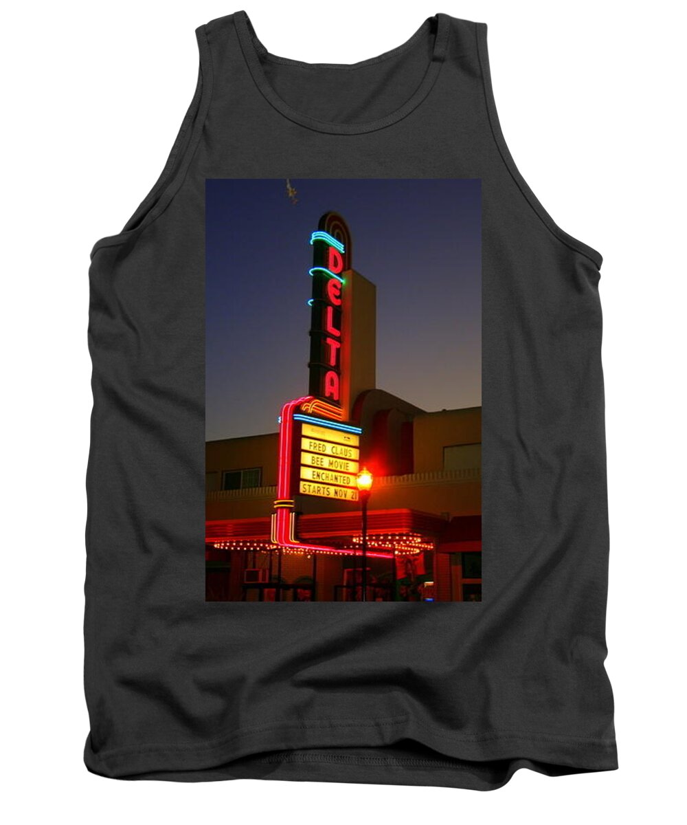 Brentwood Tank Top featuring the photograph Brentwood Theatre by Suzanne Lorenz