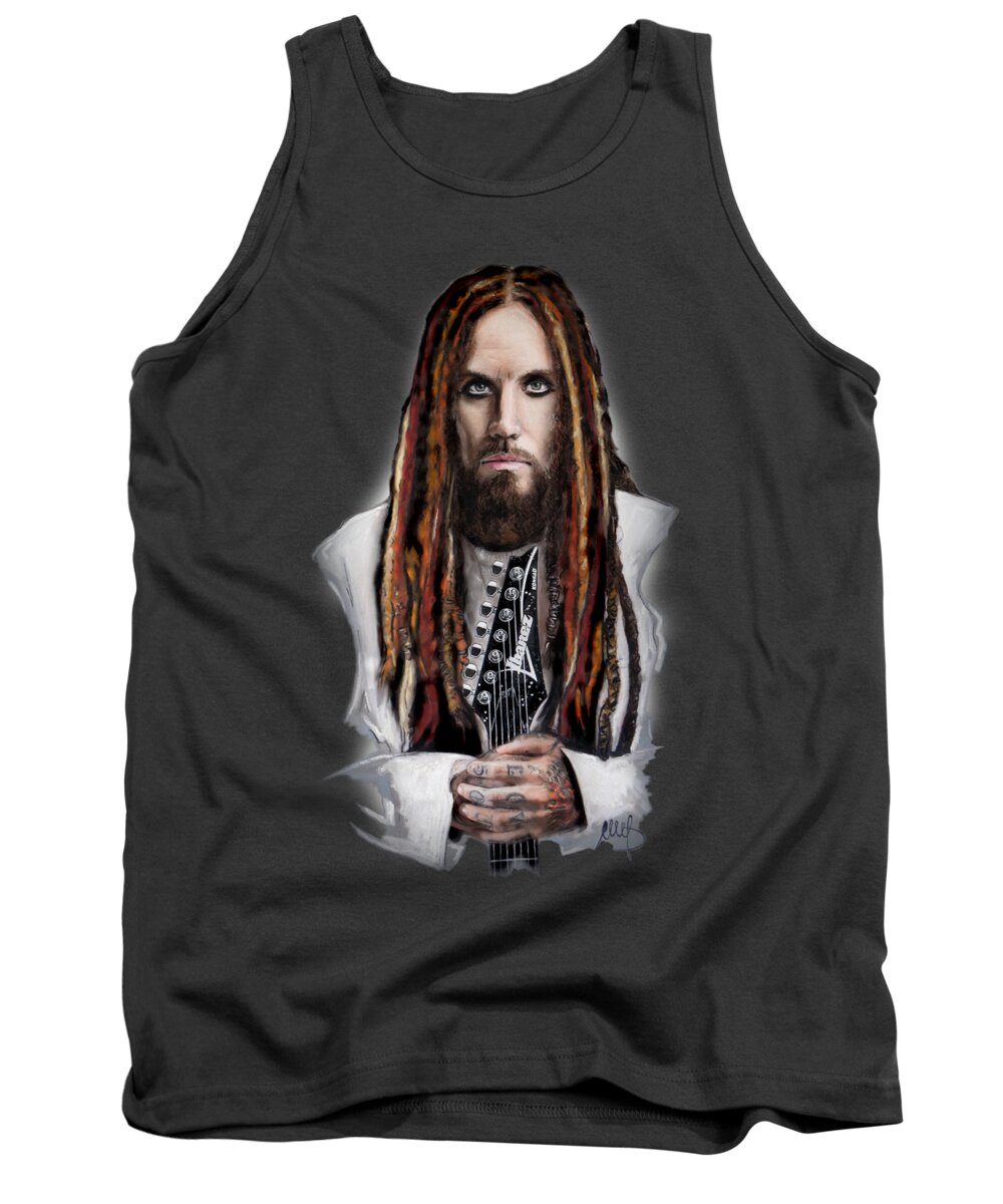 Brian Welch Tank Top featuring the mixed media Brian Welch by Melanie D