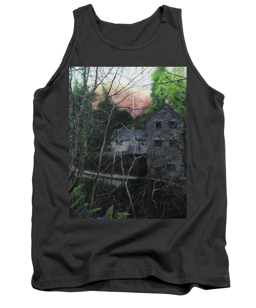 Landscape Tank Top featuring the painting Bridge at Bontuchel by Harry Robertson