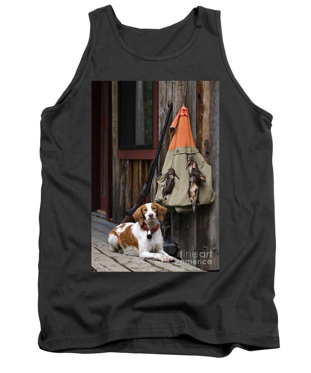 Alert Tank Top featuring the photograph Brittany and Woodcock - D002308 by Daniel Dempster