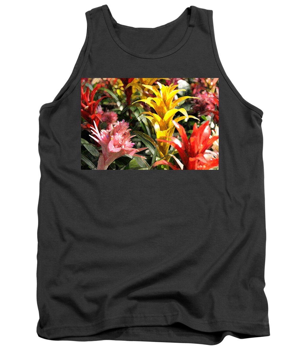 Impressionism Tank Top featuring the photograph Bromeliads by Steven Sparks