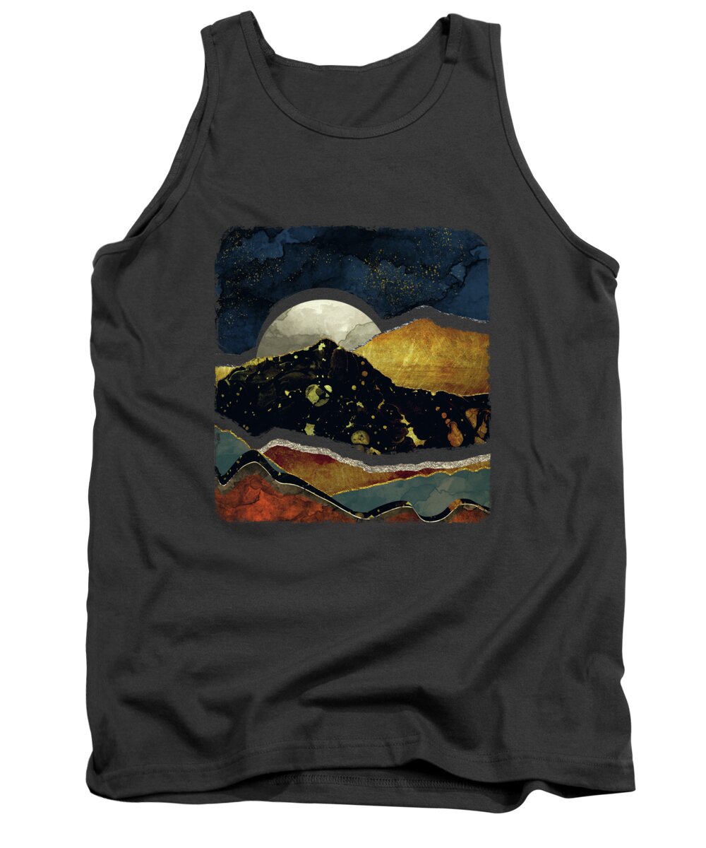 Bronze Tank Top featuring the digital art Bronze Night by Spacefrog Designs