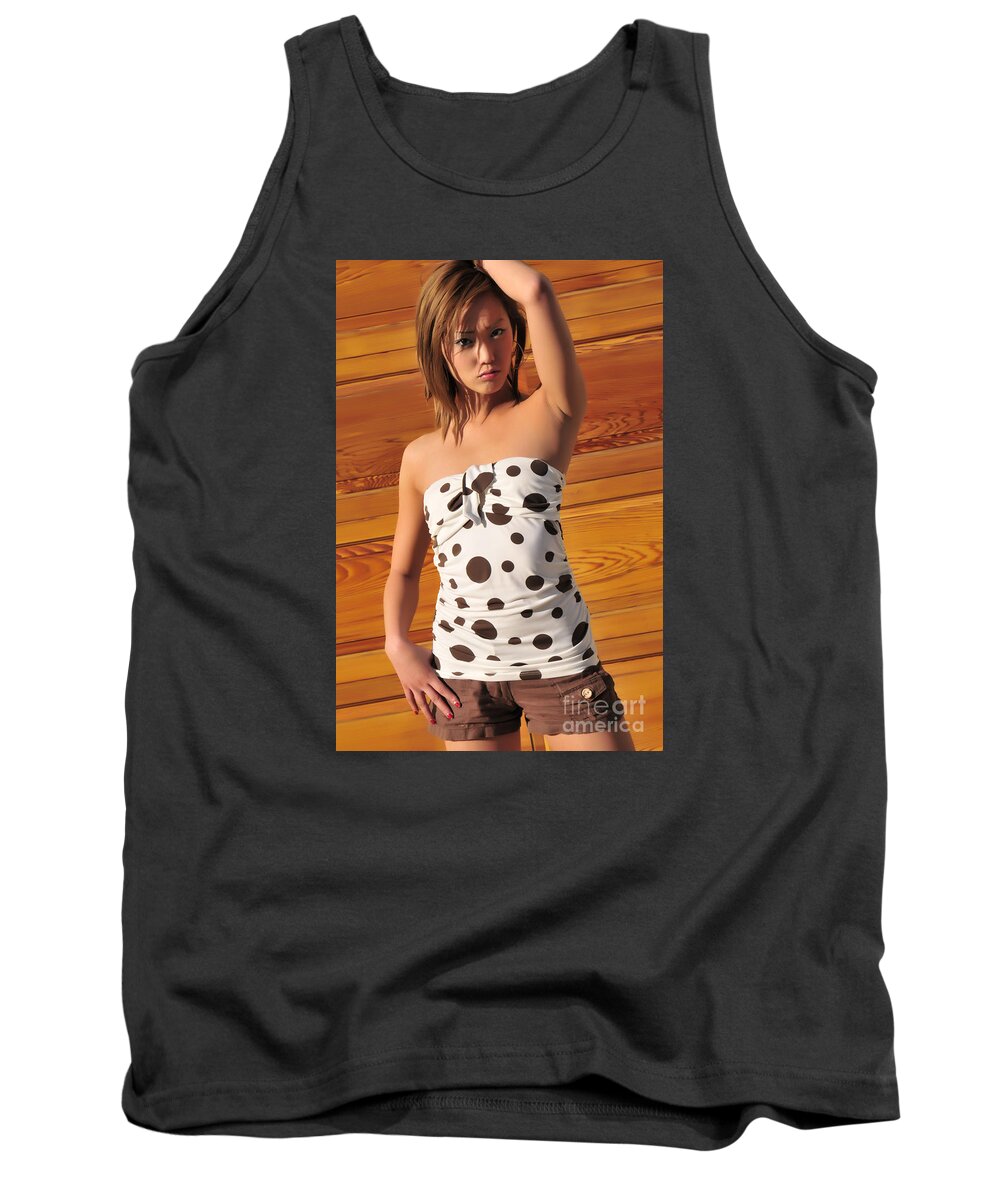 Glamour Photographs Tank Top featuring the photograph Brown polka dots by Robert WK Clark