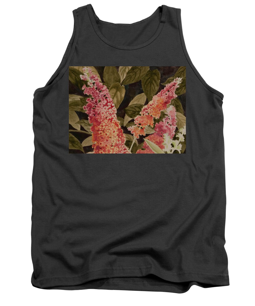 Floral Tank Top featuring the painting ButterflBush by Heidi E Nelson