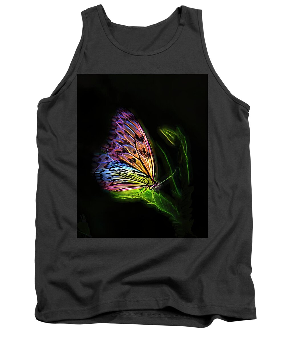 Fantasy Tank Top featuring the digital art Butterfly Fantasy 2a by Walter Herrit