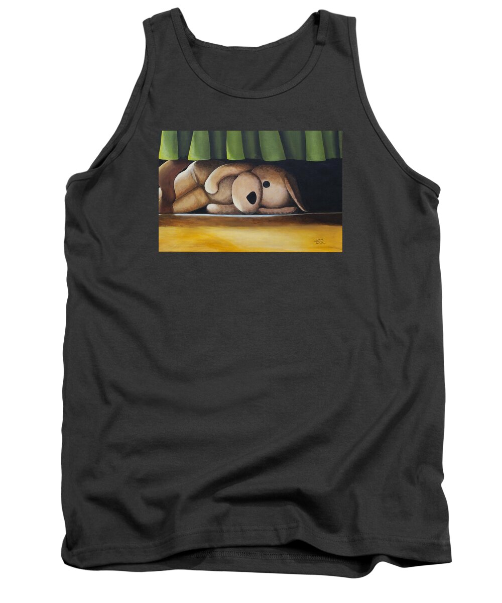 Stuffed Animal Tank Top featuring the painting Buttons by Donna Tucker