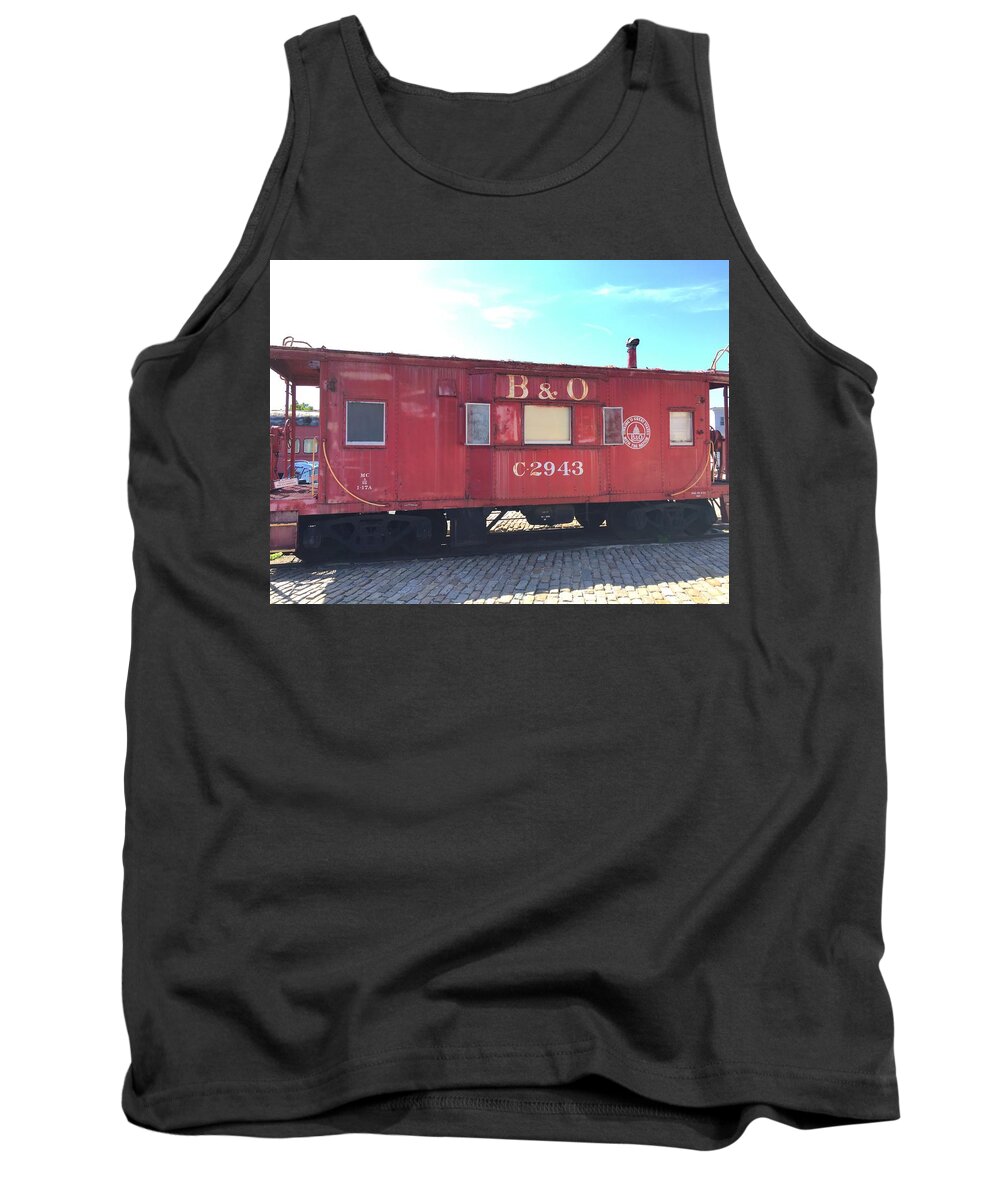 Train Tank Top featuring the photograph Caboose by Chris Montcalmo