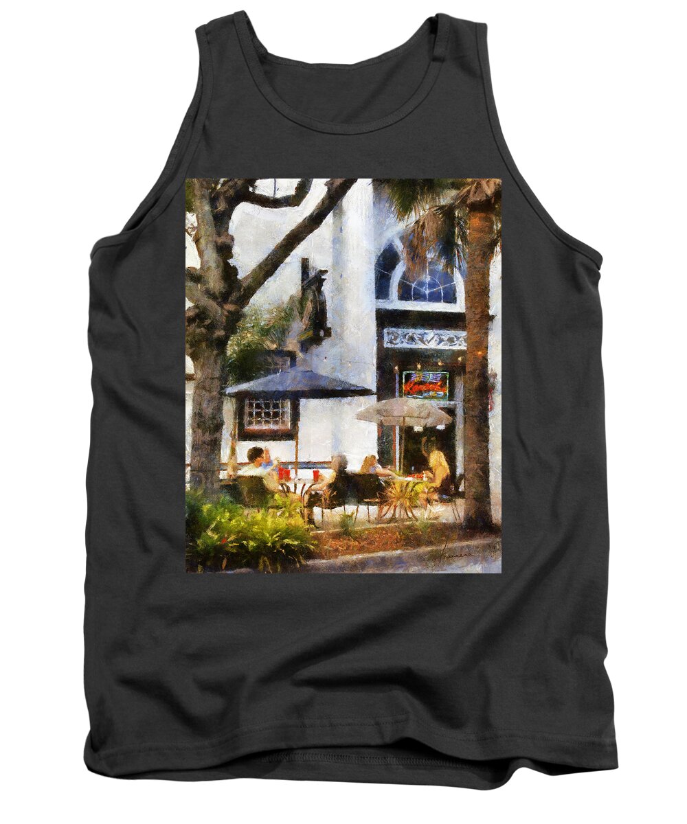 Dine Tank Top featuring the digital art Cafe by Frances Miller
