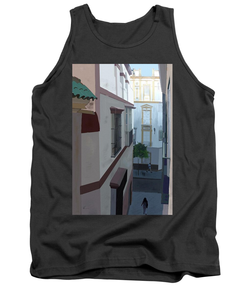 Victor Shelley Tank Top featuring the digital art Calle Rodriguez Zapata by Victor Shelley