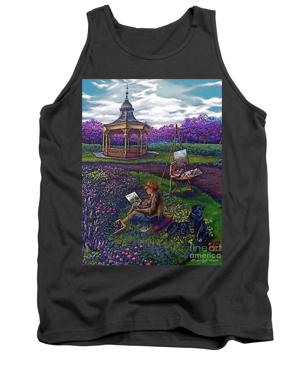 Artist Tank Top featuring the painting Capturing the Light by Linda Simon
