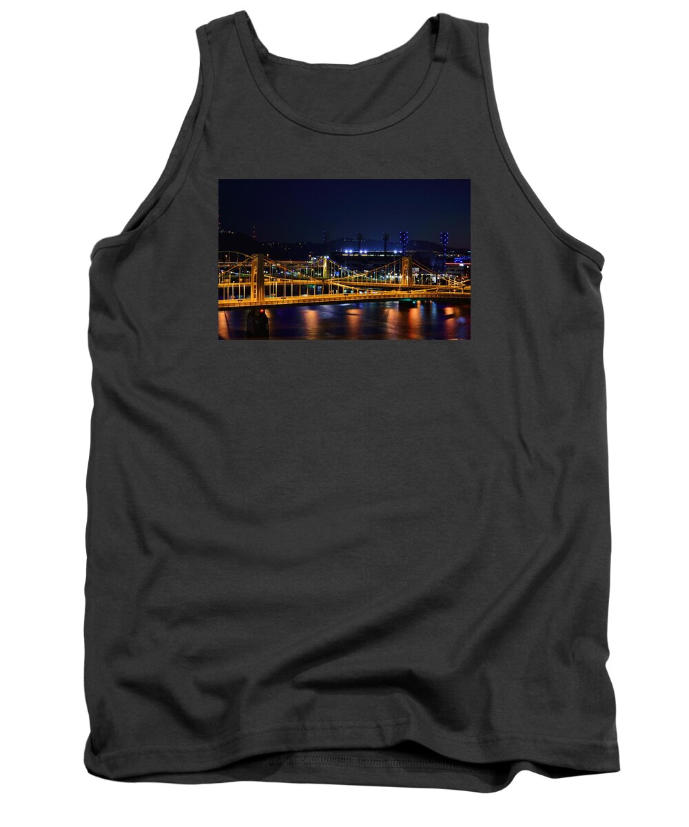 Night Tank Top featuring the photograph Carson Bridge at Night by Billy Beck