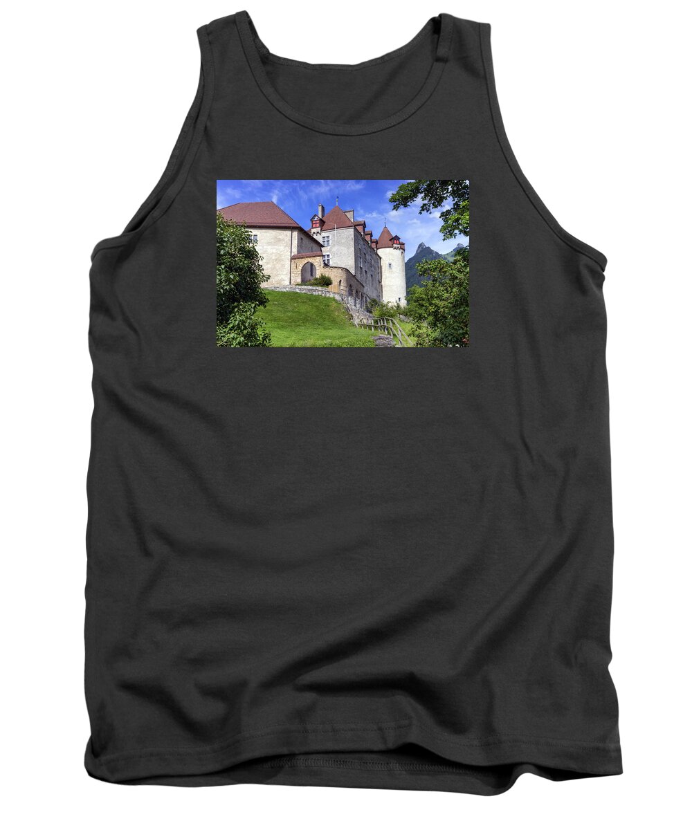 Castle Tank Top featuring the photograph Castle of Gruyeres, Fribourg, Switzerland by Elenarts - Elena Duvernay photo