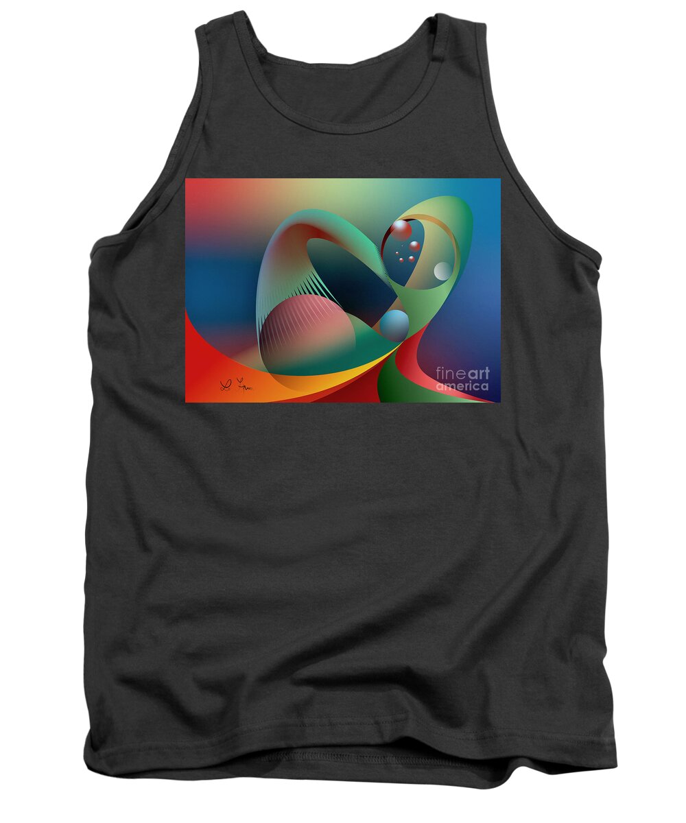 Cells Tank Top featuring the digital art Cells Path by Leo Symon