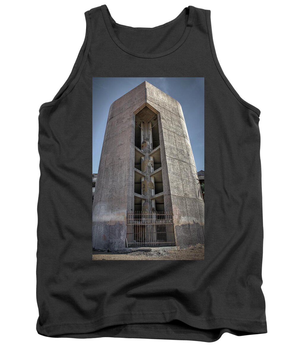 Brick Tank Top featuring the digital art Center Stairs by Dan Stone