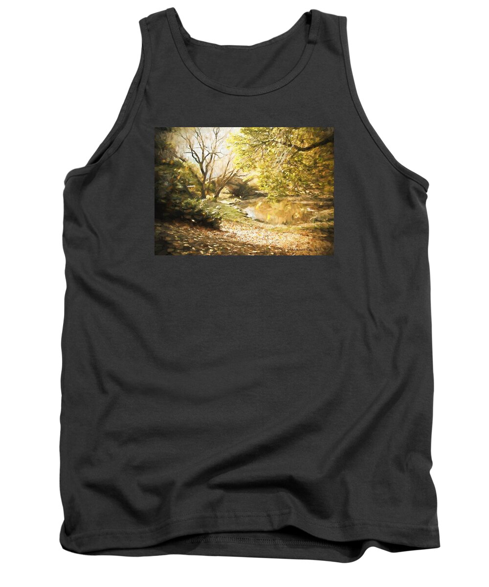 Landscape Tank Top featuring the digital art Central Park by Charmaine Zoe
