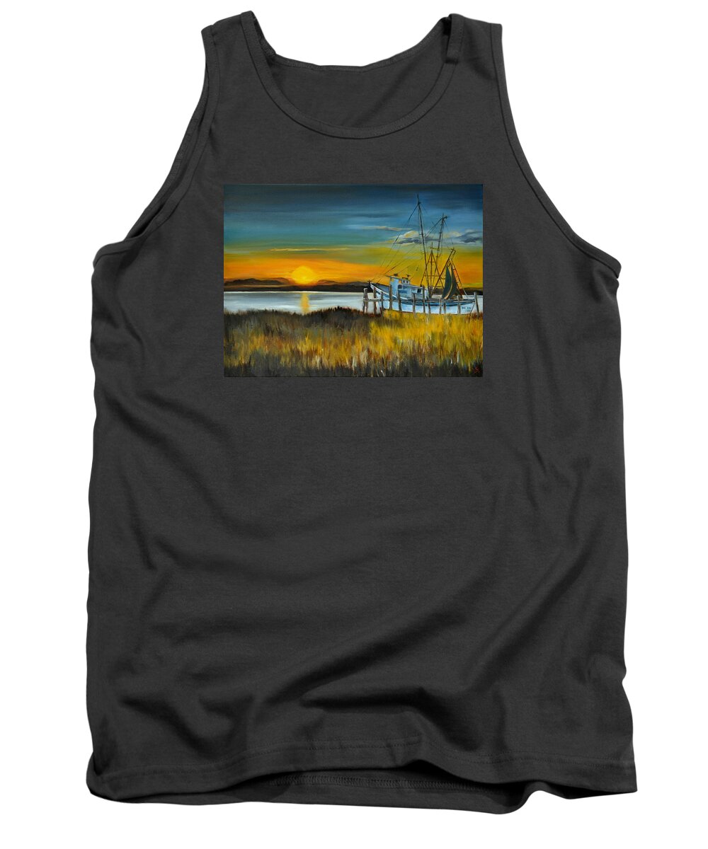 Landscape Tank Top featuring the painting Charleston Low Country by Lindsay Frost