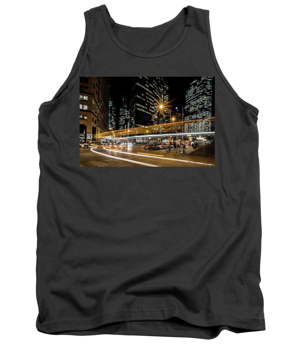 Chicago Tank Top featuring the photograph Chicago Nighttime time exposure by Sven Brogren