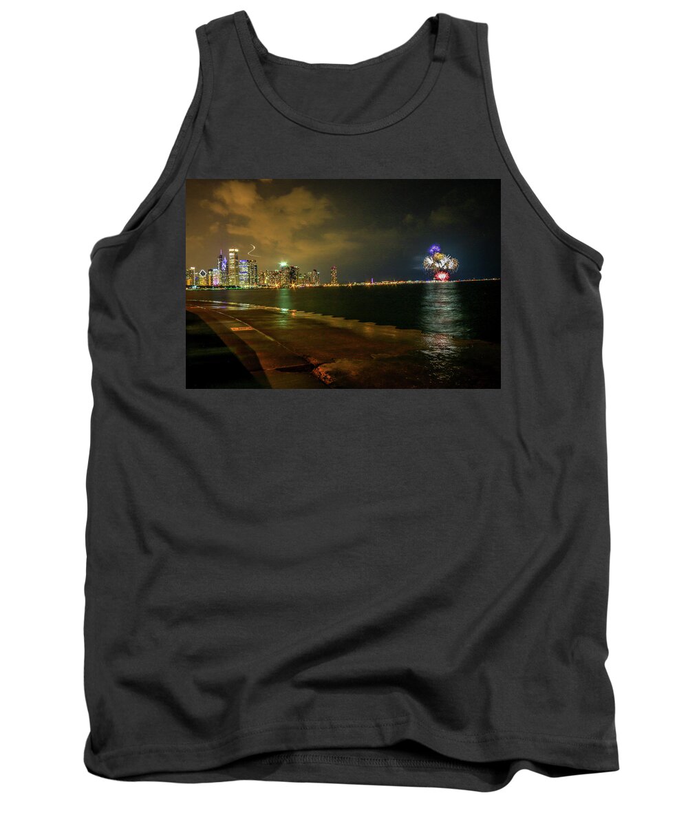 Chicago Tank Top featuring the photograph Chicago Summer by Tony HUTSON