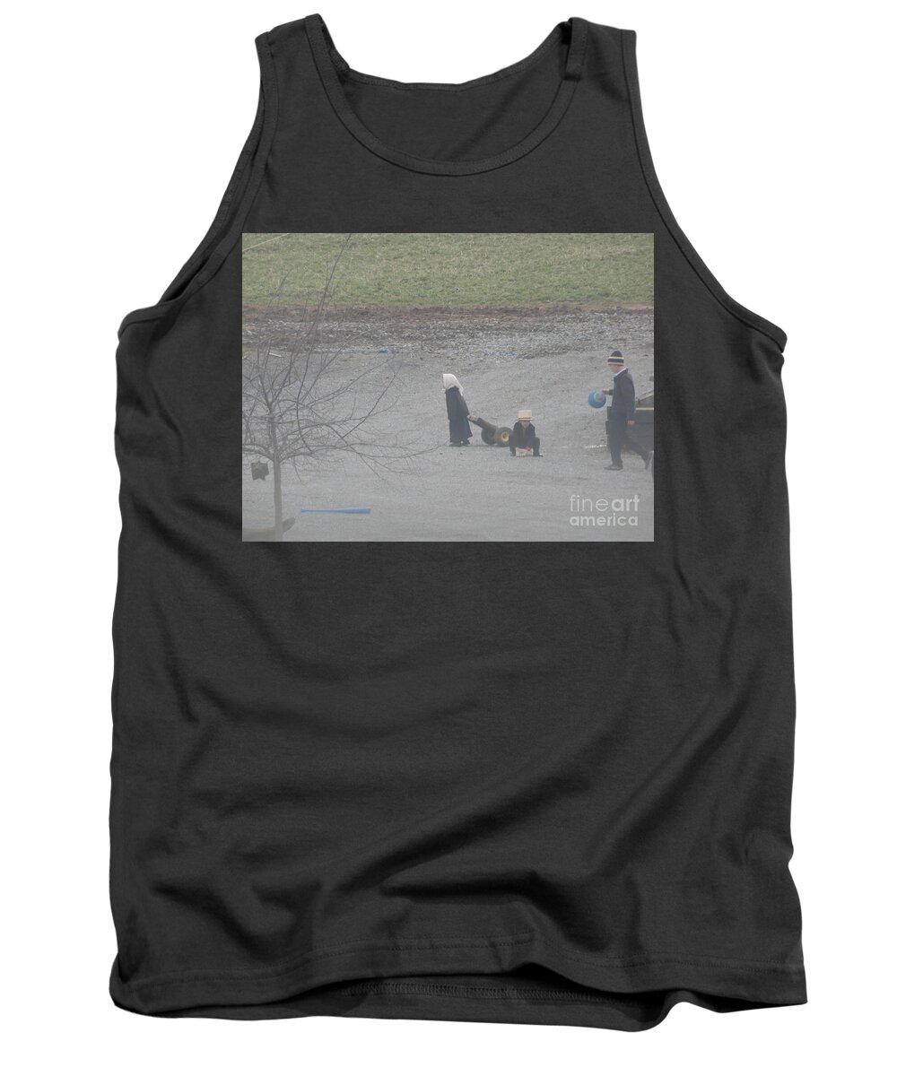 Amish Tank Top featuring the photograph Children at Play by Christine Clark