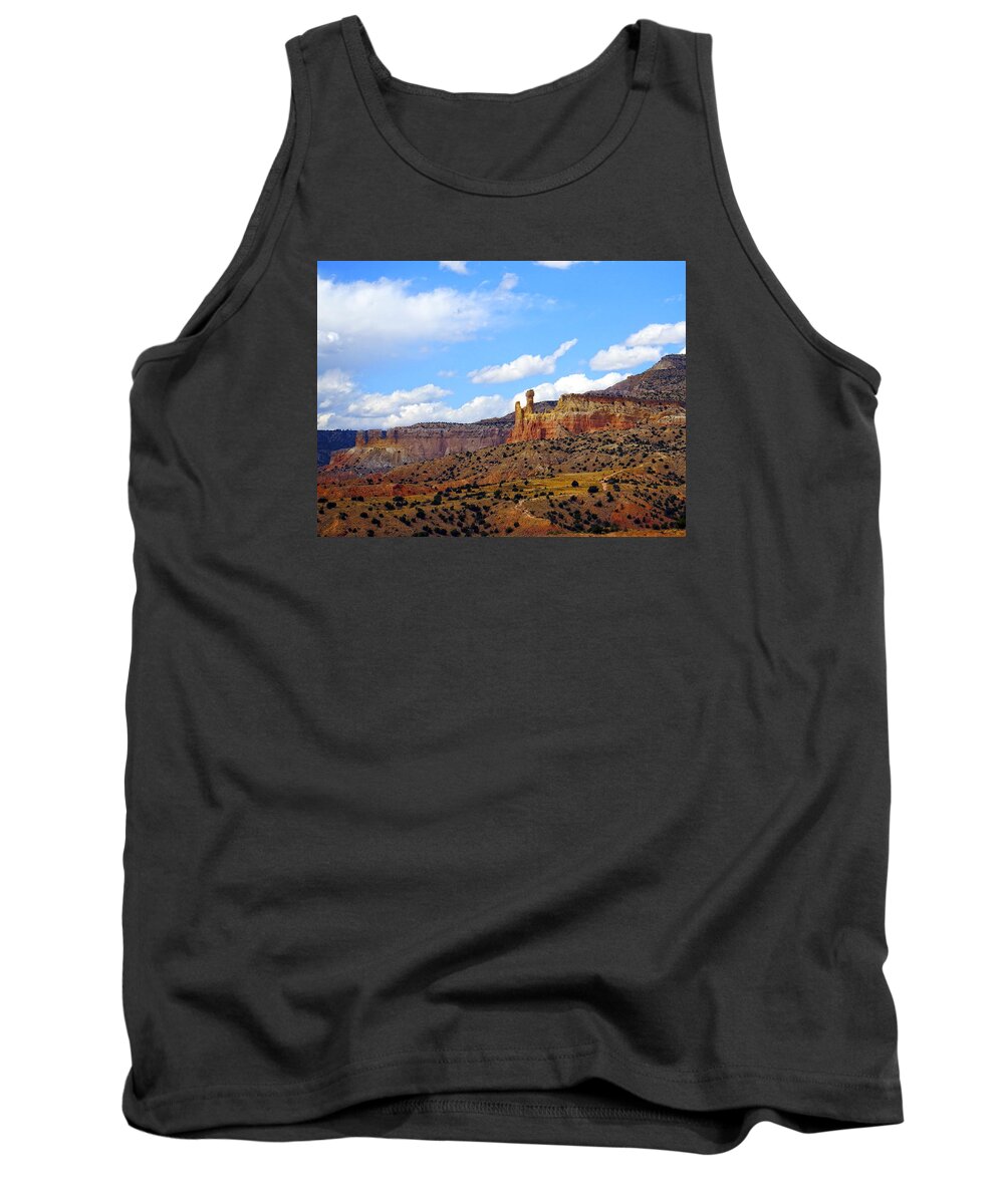 Ghost Ranch Tank Top featuring the photograph Chimney Rock Ghost Ranch New Mexico by Kurt Van Wagner