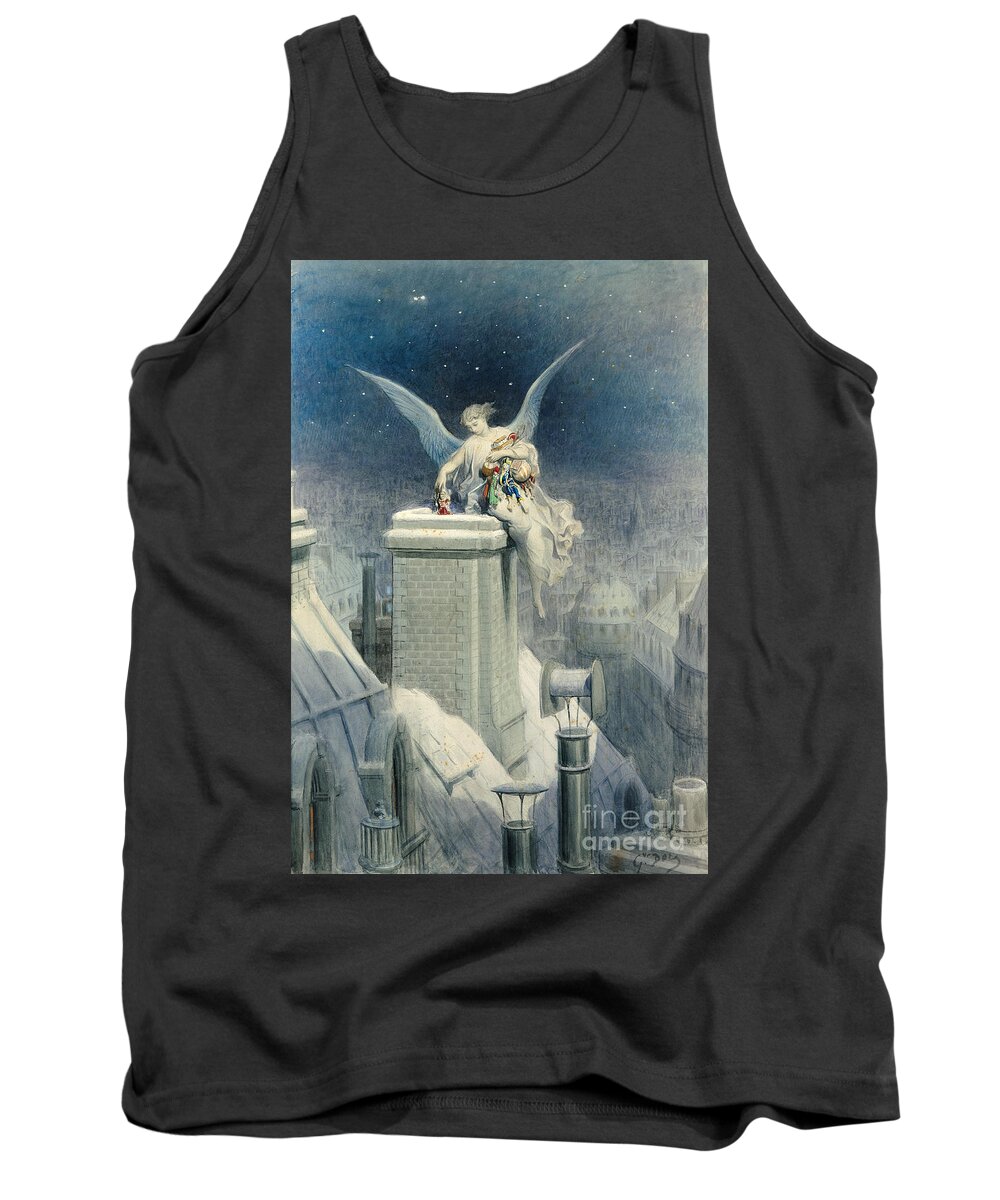 Christmas Tank Top featuring the painting Christmas Eve by Gustave Dore