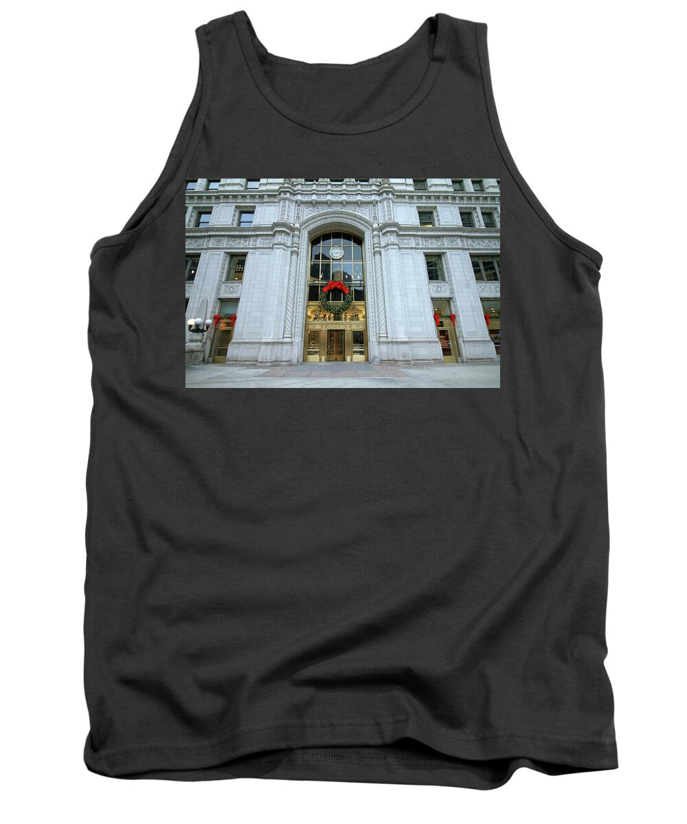 Wrigley Building Tank Top featuring the photograph Christmas in Chicago by Jackson Pearson