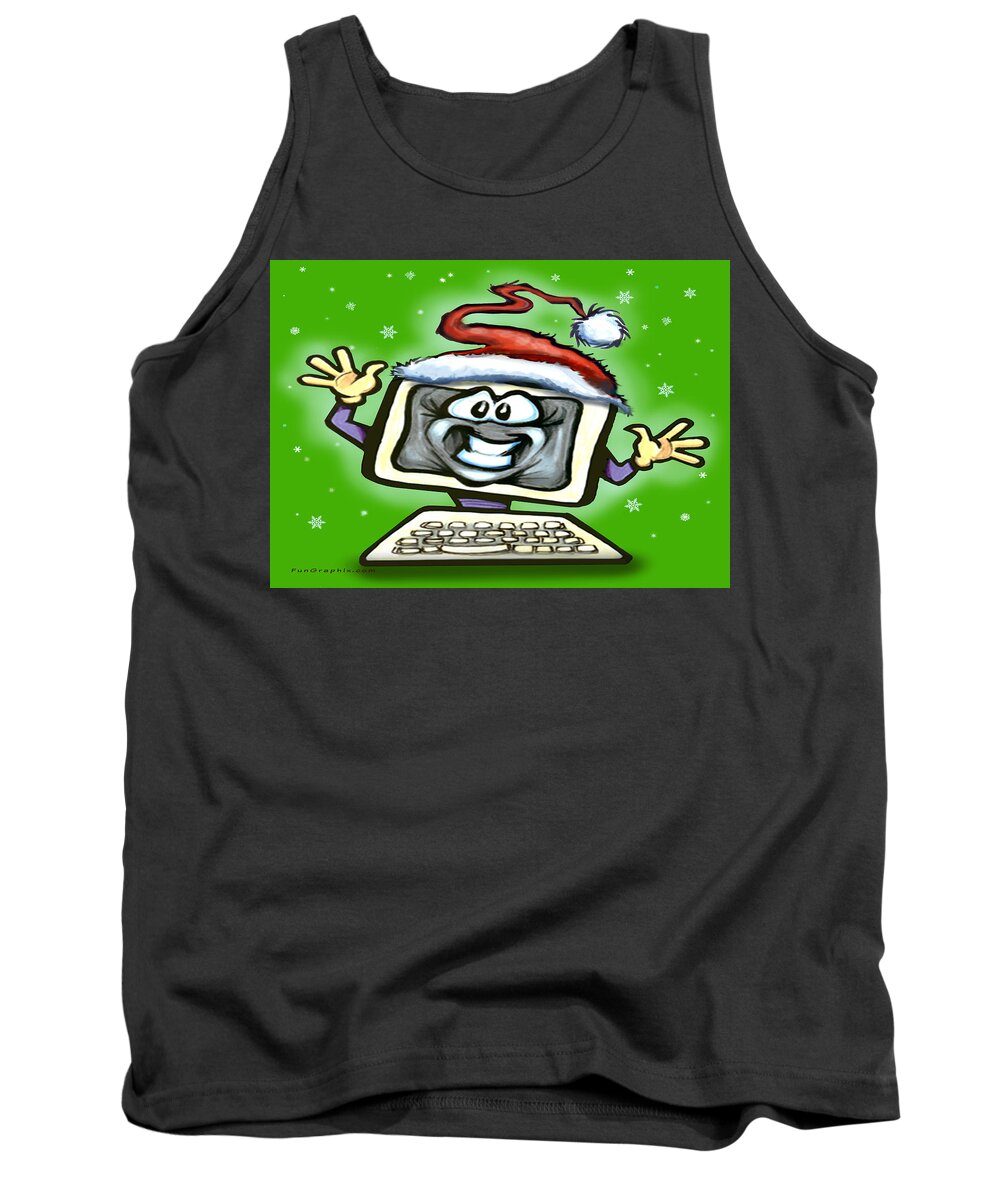 Christmas Tank Top featuring the digital art Christmas Office Party by Kevin Middleton