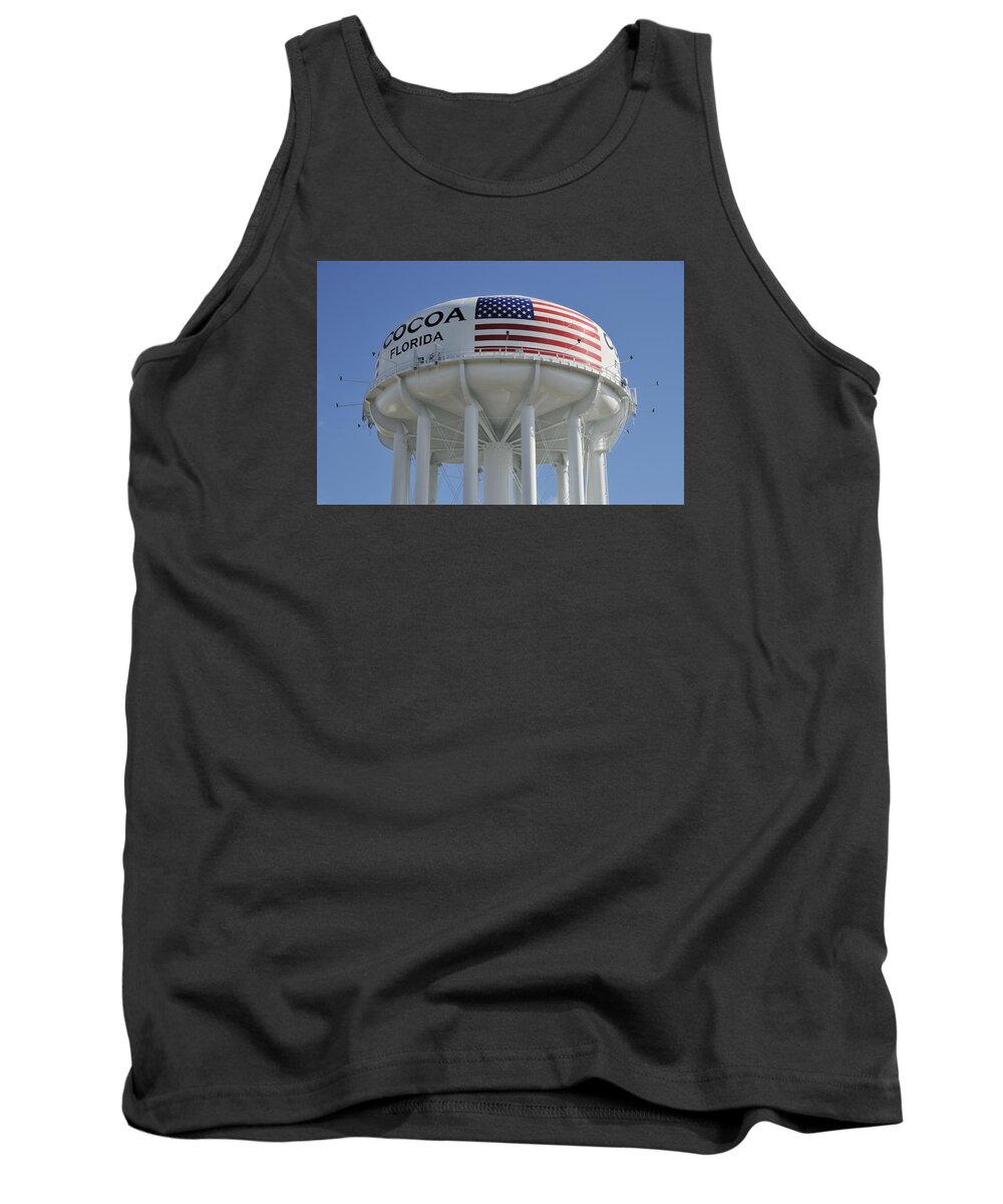 Water Tower Tank Top featuring the photograph City of Cocoa Water Tower by Bradford Martin