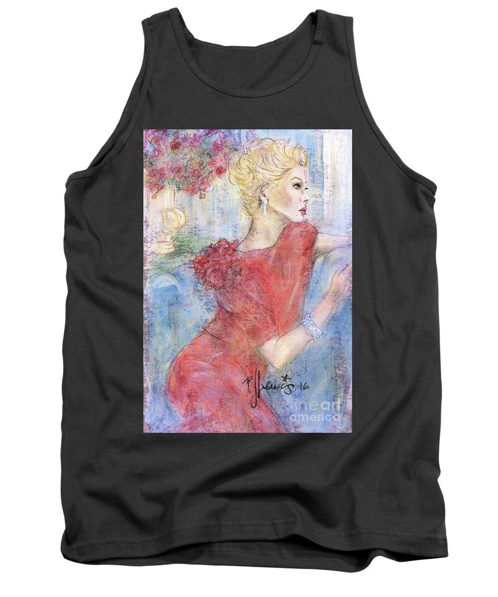 Beautiful Woman Tank Top featuring the painting Classic Beauty by PJ Lewis