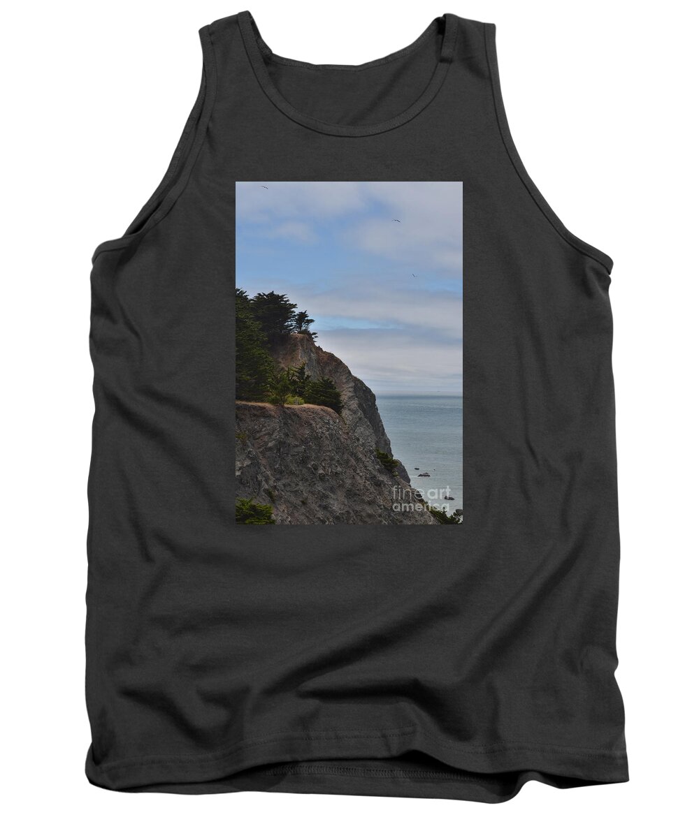 Cliff Tank Top featuring the photograph Cliff Hanger by Judy Wolinsky