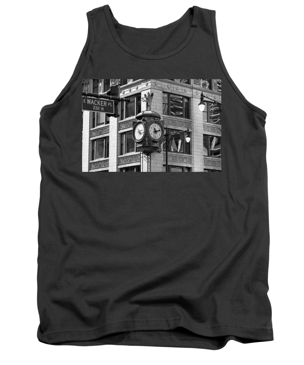 Clock Tank Top featuring the photograph Clock on Jewelers Building - Chicago by Jackson Pearson