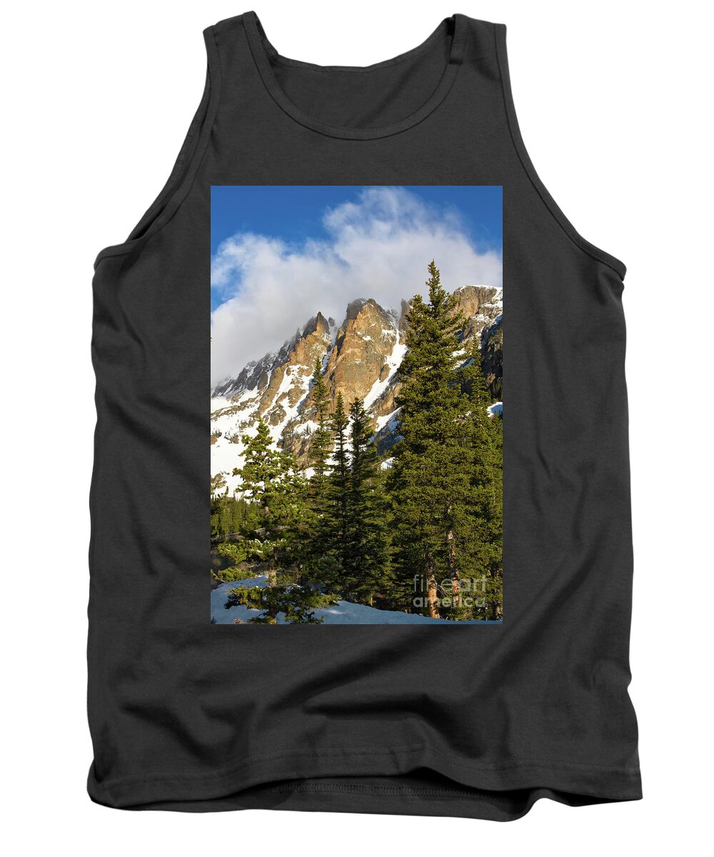 Rocky Mountain National Park Tank Top featuring the photograph Clouds over Flattop Peak in Rocky Mountain National Park by Ronda Kimbrow