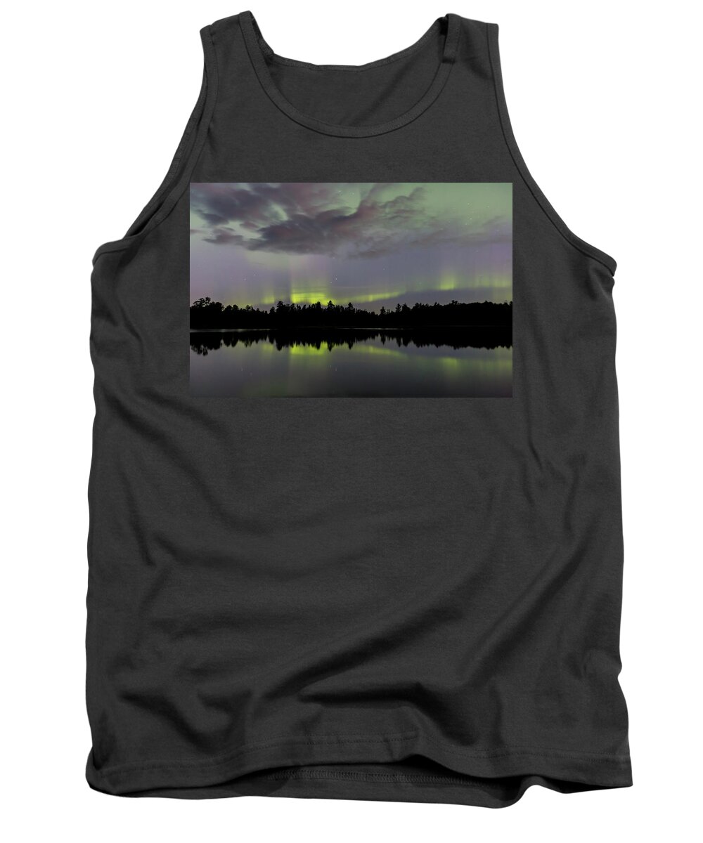 Boundary Waters Tank Top featuring the photograph Clouds over the lights by Paul Schultz