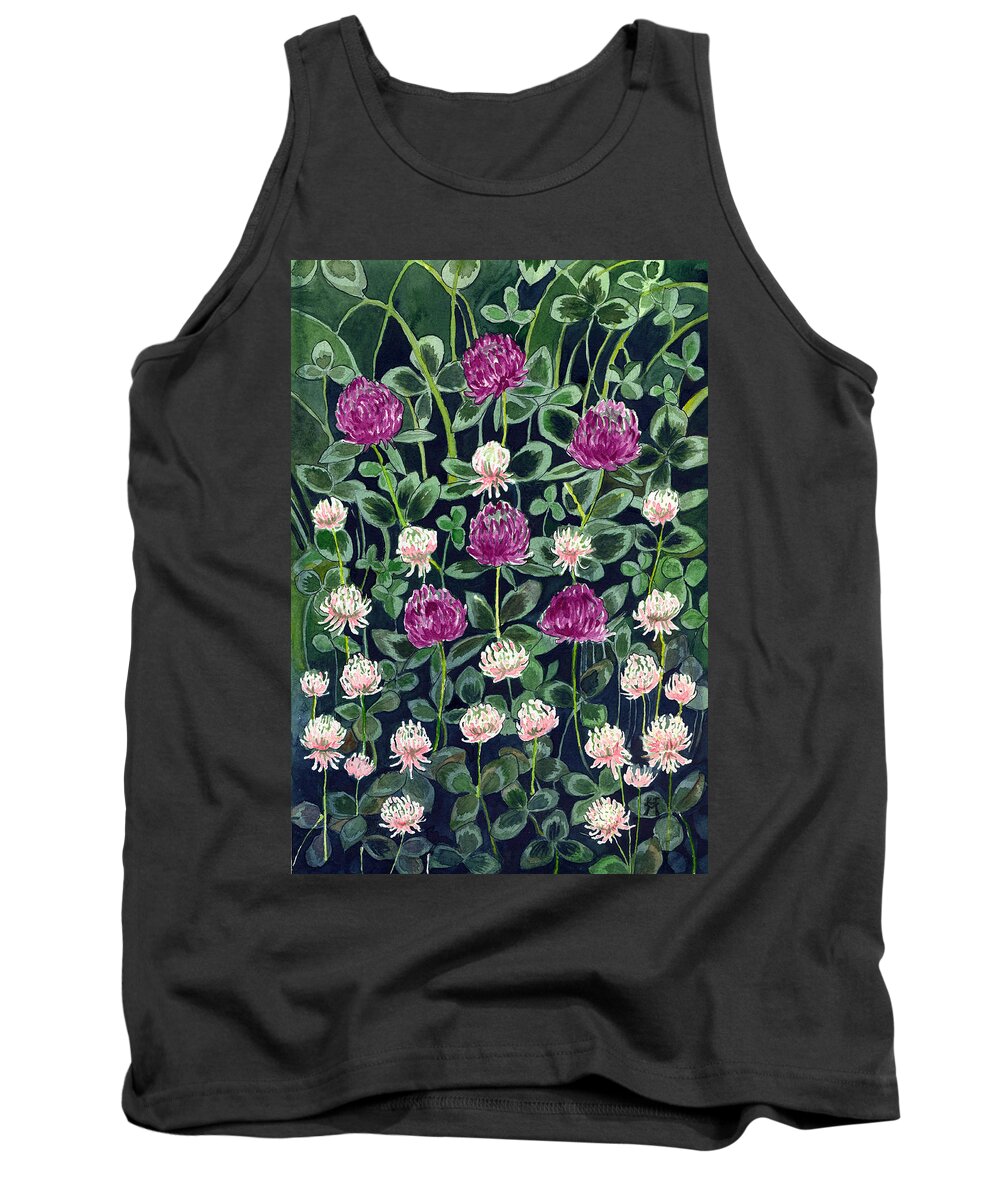 White Clover Tank Top featuring the painting Clover by Katherine Miller