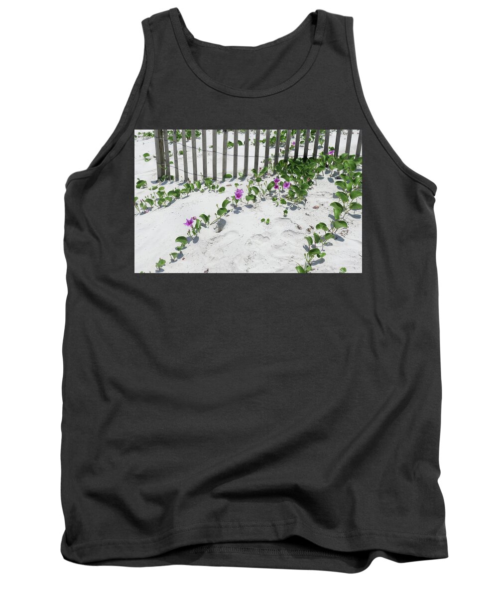Sand Tank Top featuring the photograph Coastal Flowers by Dorothy Cunningham
