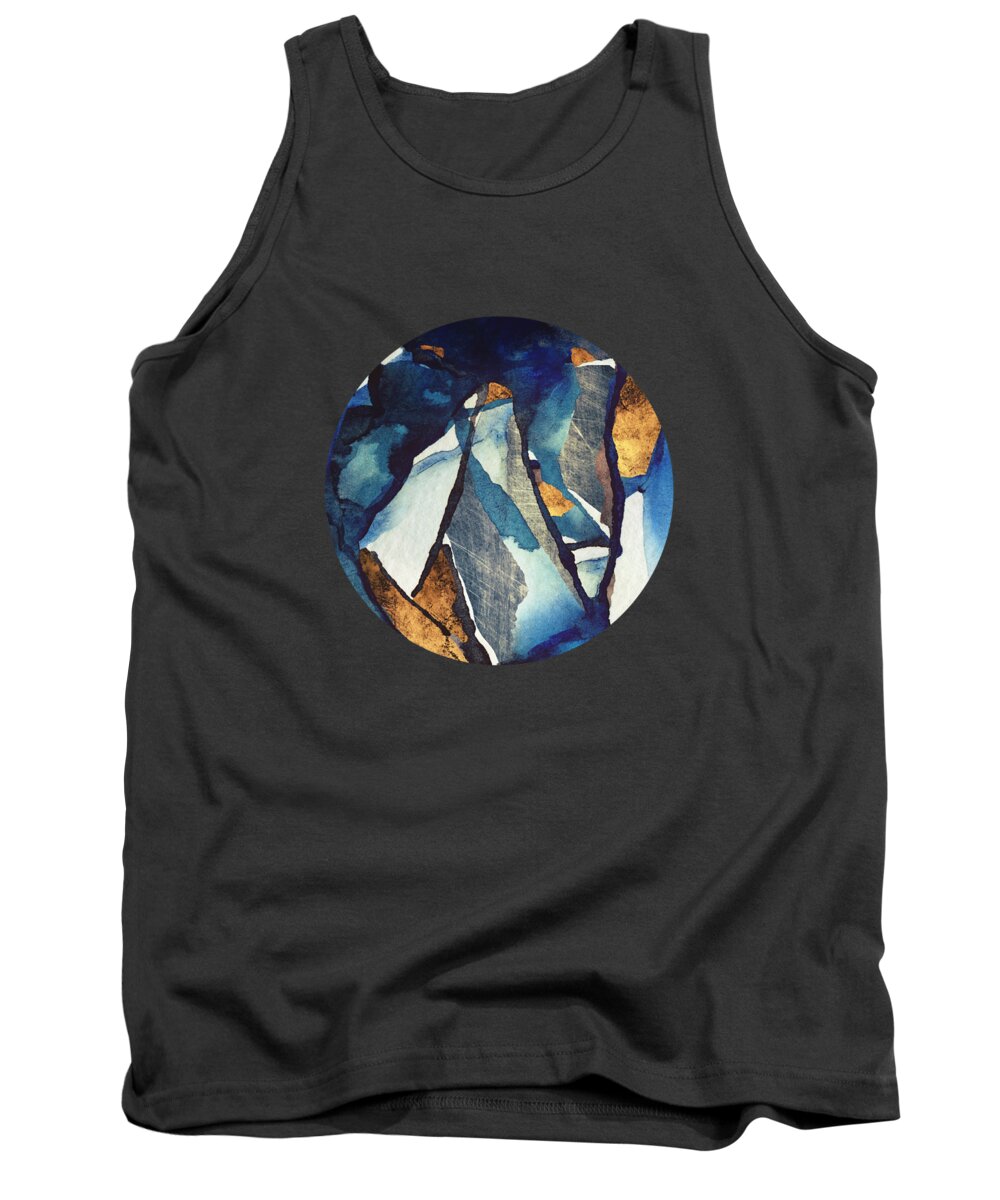 Cobalt Tank Top featuring the digital art Cobalt Abstract by Spacefrog Designs