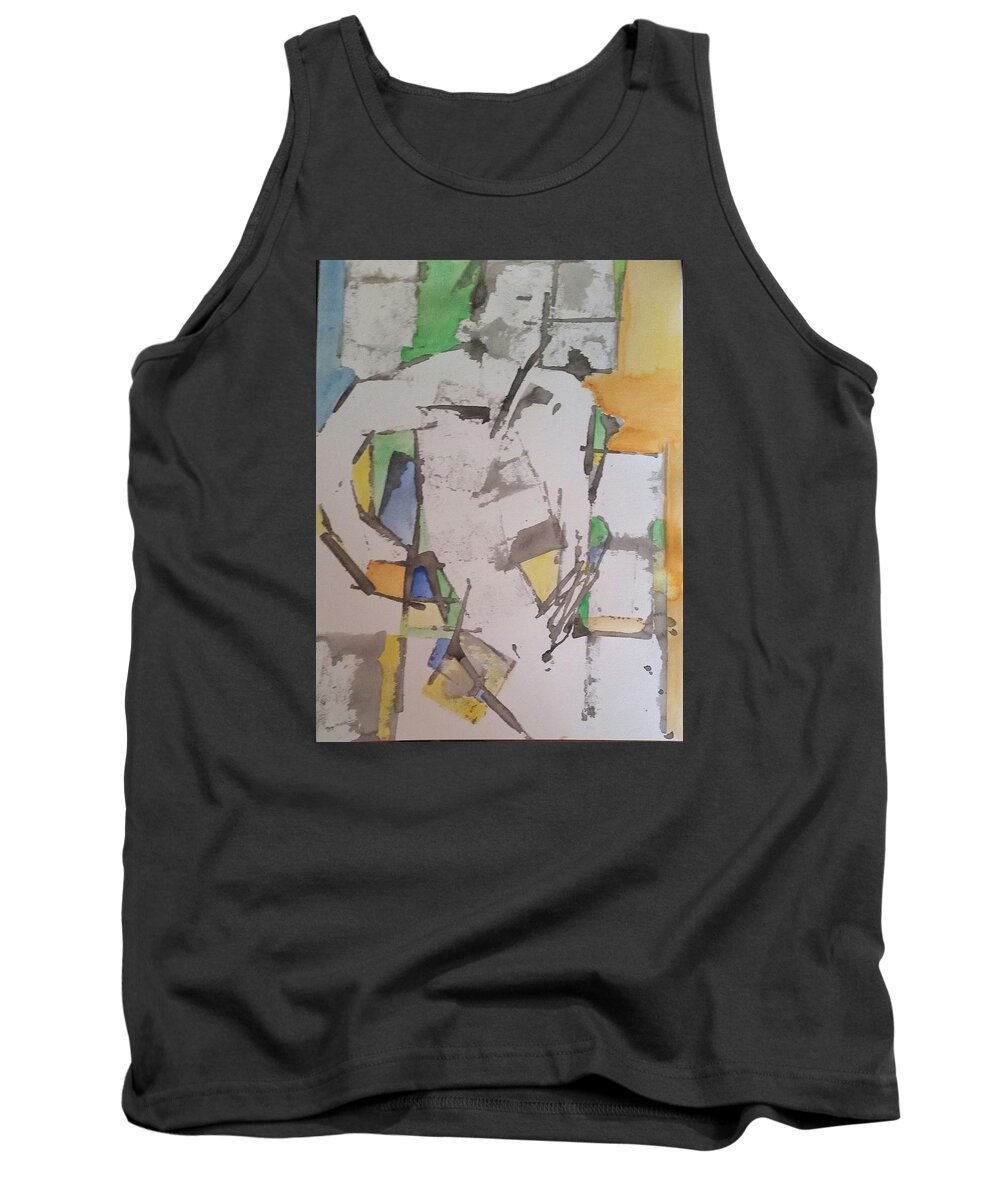 Gym Tank Top featuring the painting Coffee at the Gym by James Christiansen