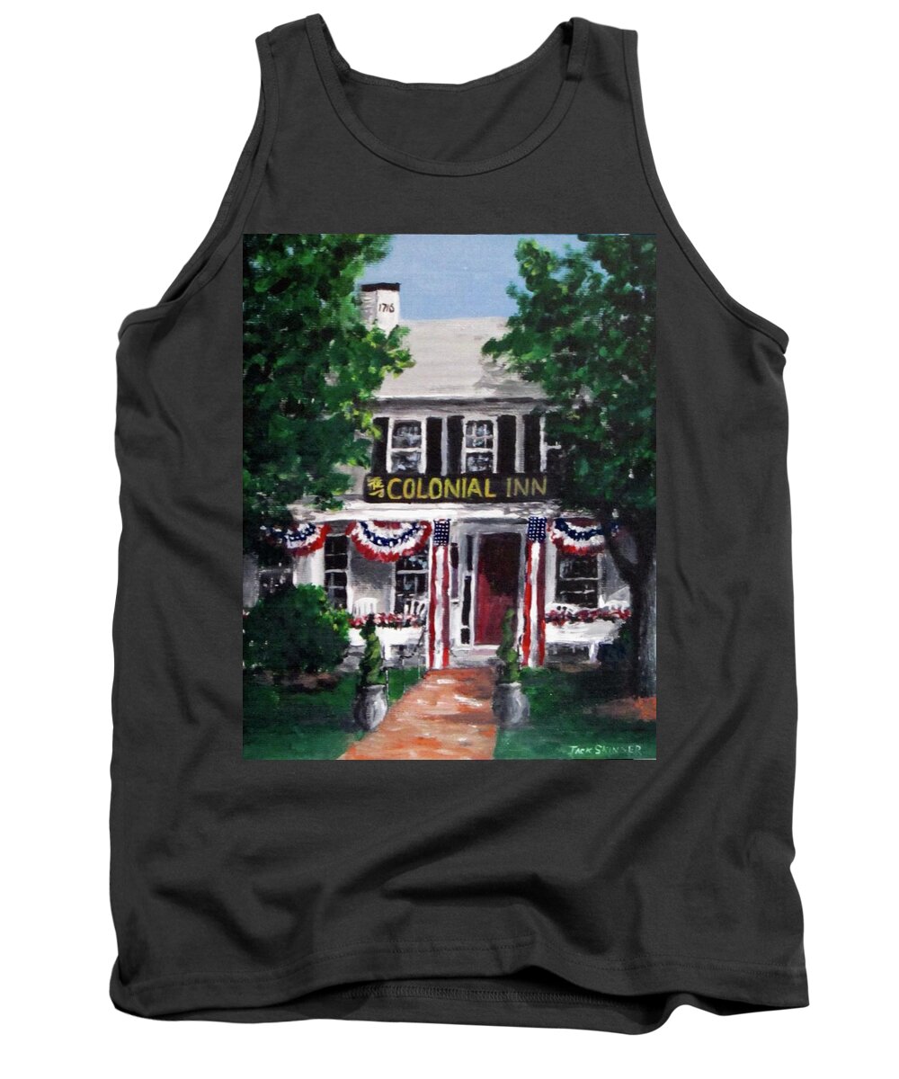 Colonial Inn Tank Top featuring the painting Colonial Inn by Jack Skinner