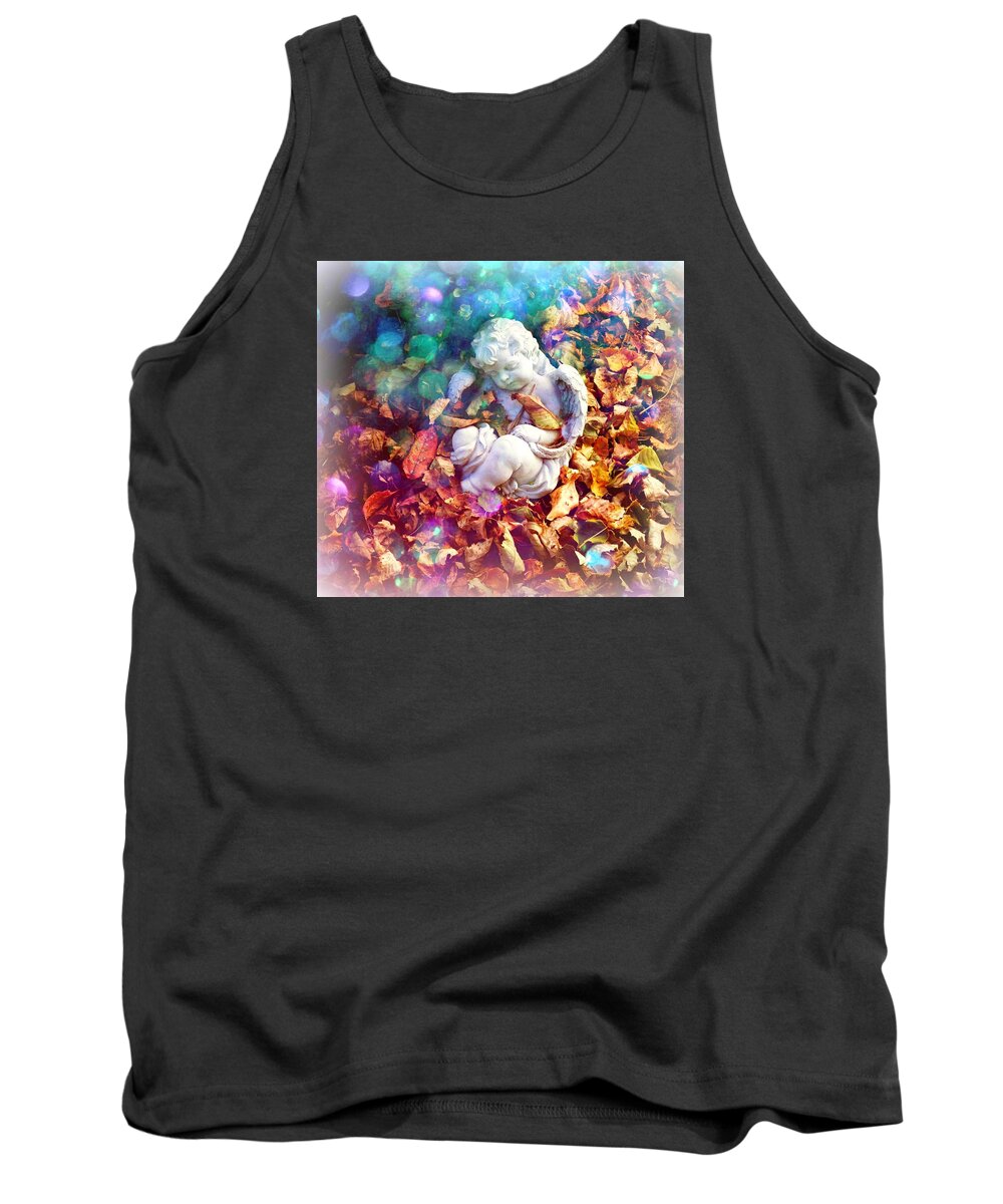 Colorful Tank Top featuring the photograph Colorful Cherub by Deborah Kunesh
