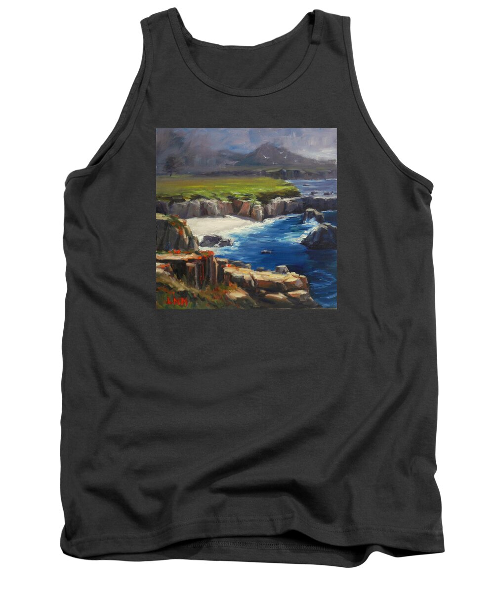 Seascape Tank Top featuring the painting Coming Storm by Ningning Li