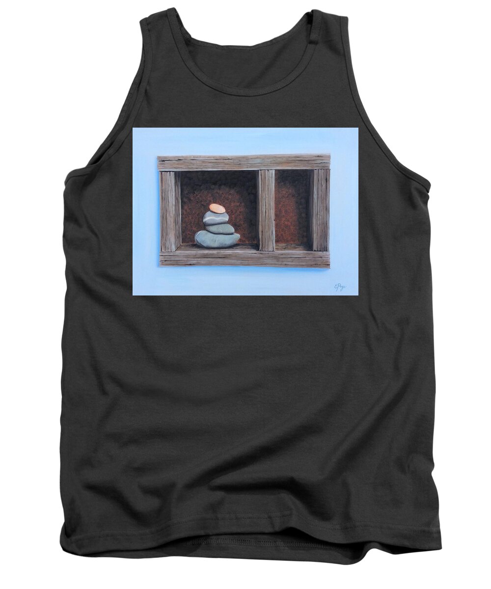 Rock Tank Top featuring the painting Compartments by Emily Page