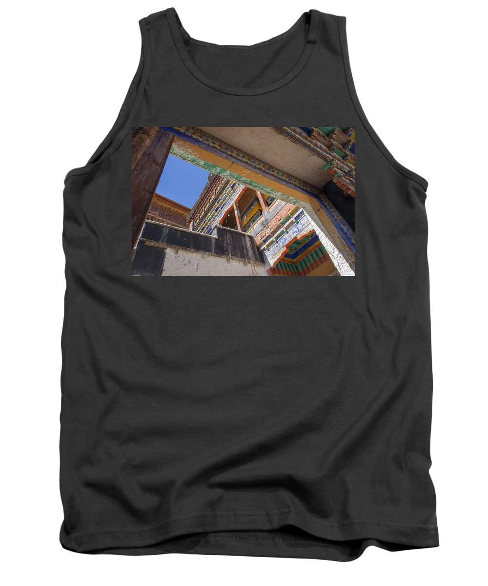 Thiksey Tank Top featuring the photograph Composition 1, Thiksey, 2005 by Hitendra SINKAR