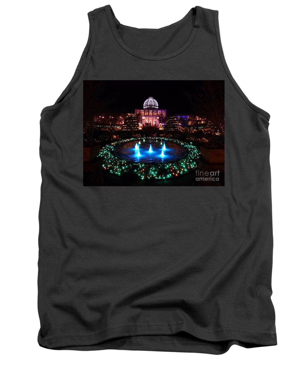 Conservatory Tank Top featuring the photograph Conservatory During Garenfest of Lights 2017 by Jean Wright