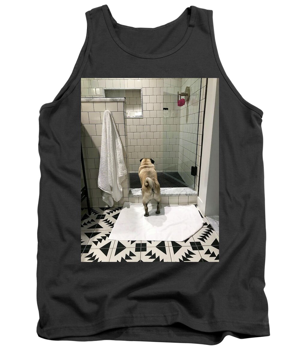 Pug Tank Top featuring the photograph Contemplating by Jackson Pearson