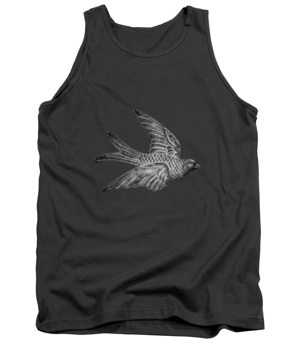 Art Tank Top featuring the photograph Copper Bird BW by YoPedro